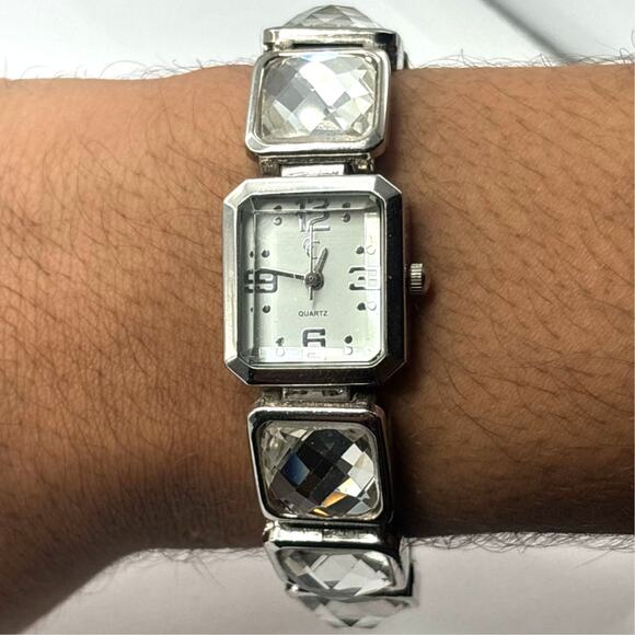 Stunning Silver Crystal Watch - Picture 1 of 3